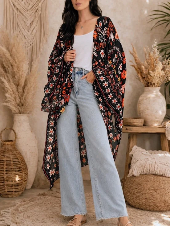 Easel All I Need Flowy Kimono - Picture 1 of 13